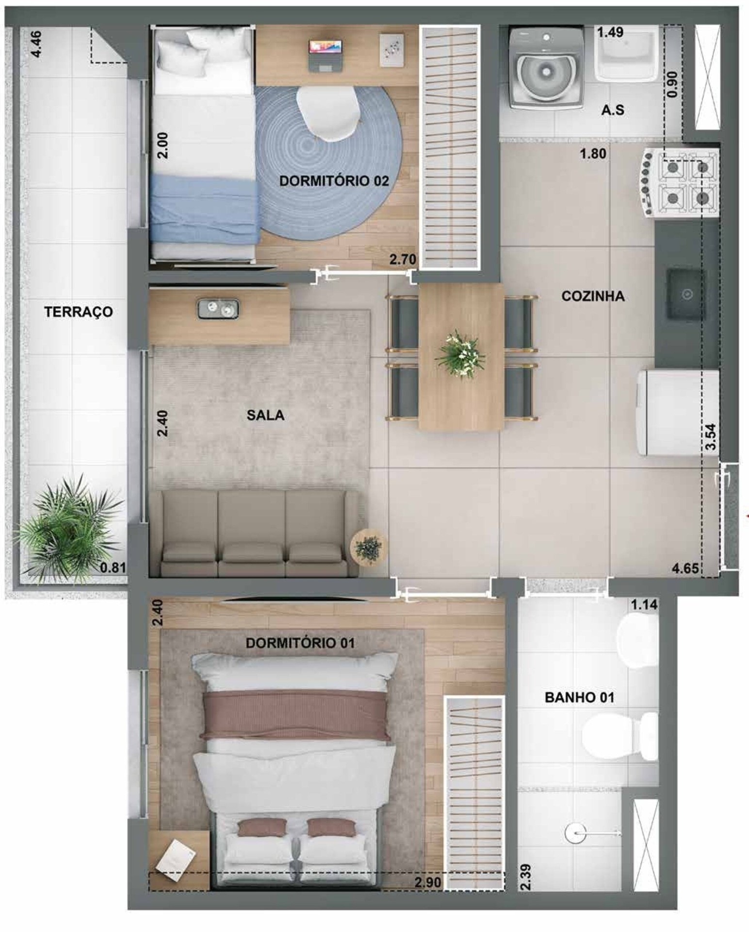 Planta 38 m²