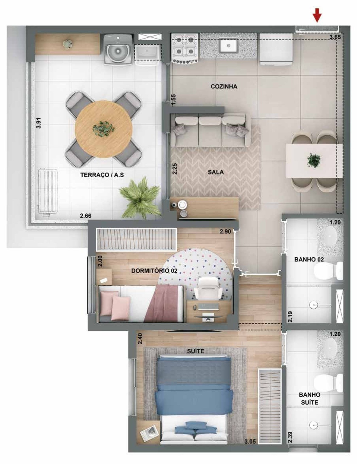 Planta 51 m²